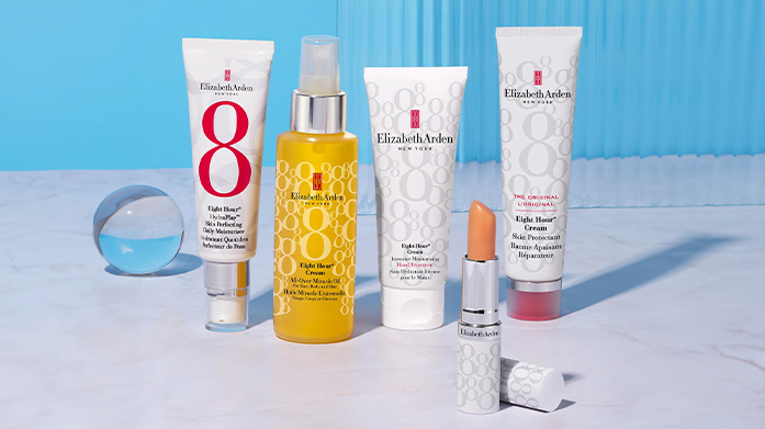 Elizabeth Arden Elizabeth Arden is BACK with the nourishing Eight Hour® range. As loved by TikTok as it is by us, we're now offering up to 60% off the Eight Hour® lip balm, moisturiser and night cream, plus more luxury beauty treats.