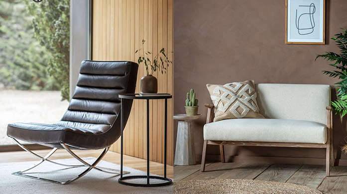 Leather & Linen Statement Seating From artistic armchairs to sophisticated sofas, shop our modern seating range for a glamorous living space, courtesy of Gallery Living.