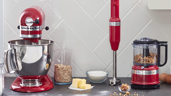 KitchenAid: Prep, Cook & Bake Rediscover your love of cooking with KitchenAid’s blenders, choppers and food processors. Each piece has a retro-American aesthetic and achieves professional standard results.