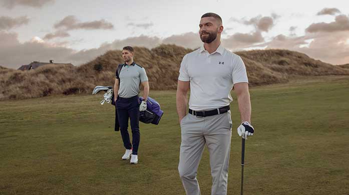 Golf Edit For Him Shop Express Delivery on performance golfwear, including thermal underlayers, high-stretch golf trousers and sweat-wicking T-shirts from Calvin Klein, Cutter and Buck & Under Armour.