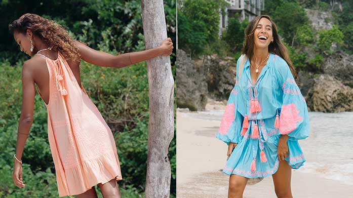 Pranella Luxury Beachwear Shop holiday must-haves from the experts at Pranella, including embroidered kaftans, cotton camis and beach dresses in pink, green and orange.