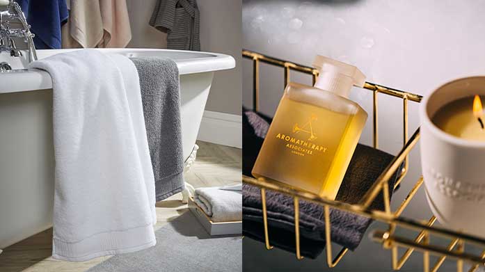 Time To Relax: Bath & Body Self-care is the best care! Indulge in enriching bath milks, luxuriously soft towels, plush robes, cosy bedding and aromatherapy candles from Parks London, Christy, NEOM and friends.