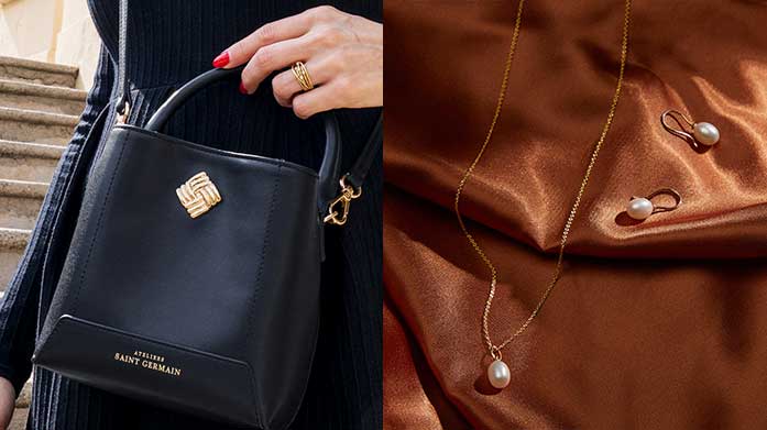 Pearls And Handbags By Atelier Saint Germain Invest in the accessories of the season from Ateliers Saint Germain. Expect pretty pearl jewellery, luxury handbags and matching purses.