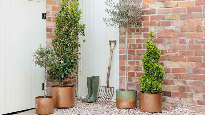 Outdoor Accessories From Ivyline With frosted glass planters, copper hanging baskets and spiral water features, our Ivyline sale is not to be missed.
