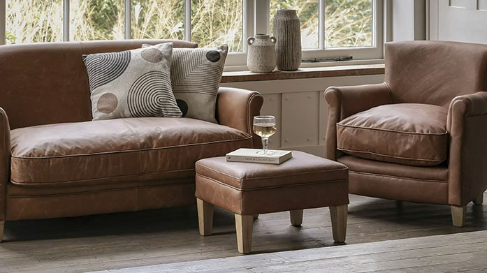 Leather & Linen Statement Seating by Gallery Living 