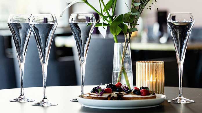 Chef & Sommelier: Entertaining Ready Transform your tablescape with Chef&Sommelier’s French-made glassware, renowned for its high level of design and quality. You’ll find champagne flutes, tumbler glasses and more for your home bar.