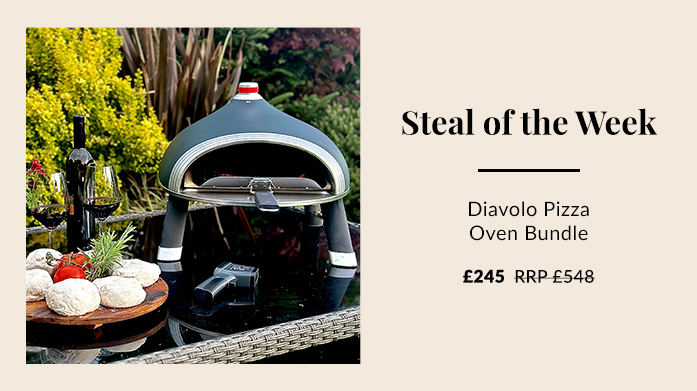 Diavolo Pizza Oven Bundle All you need to create delicious pizzas – at the slice of the price! Shop our Diavolo pizza oven bundle, including the brand’s signature gas-fired oven, a temperature gun, a gas regulator, an outdoor cover and 12 dough balls!