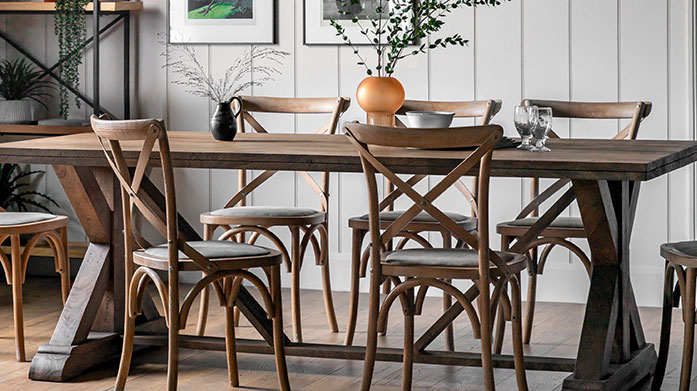 Living & Dining Furniture by Gallery Living Gather your guests for brunch, dinner or cocktails with Gallery Living's coffee tables, dining tables, chair and stools.