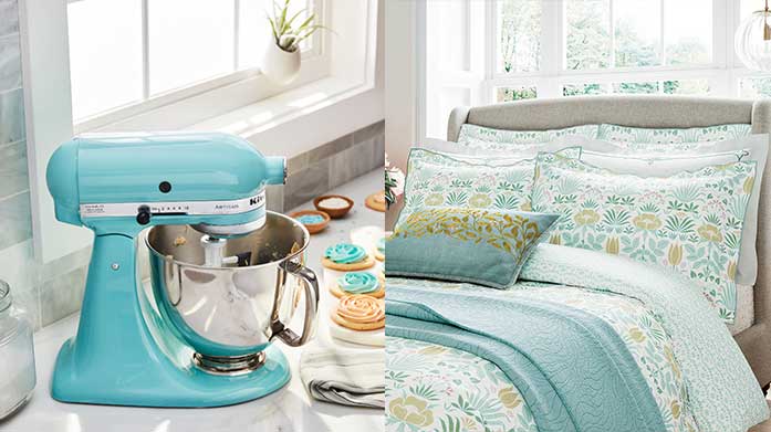Pop of Blue: Spring Homeware Invite pops of teal, navy and baby blue into your interiors this spring. Shop Christy towels, Joules bedding, Creekwood plant pots and more.