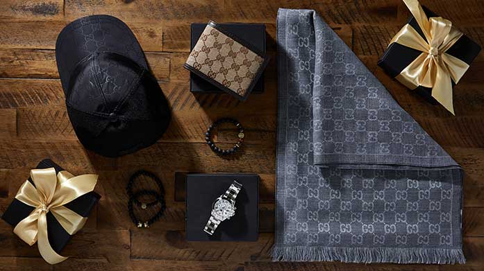 The Guide To Men's Gifting Find special stocking fillers for him in this luxury accessory sale. Shop Stephen Oliver jewellery, Gladwin Bond flat caps, Gucci sunglasses and more.
