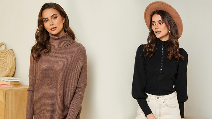 New! Soft Cashmere Collection Indulge in the warmth of this season with our collection of cosy cashmere blend jumpers! With staple cashmere blend styles at affordable prices, explore our range of Soft Cashmere range starting at just £29.